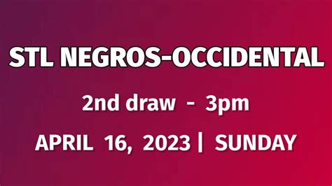 STL Negros Results April 2023 .